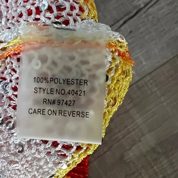 Dolce Cabo micro mesh sequined striped v neck cold shoulder top sz M NWT - Picture 9 of 10